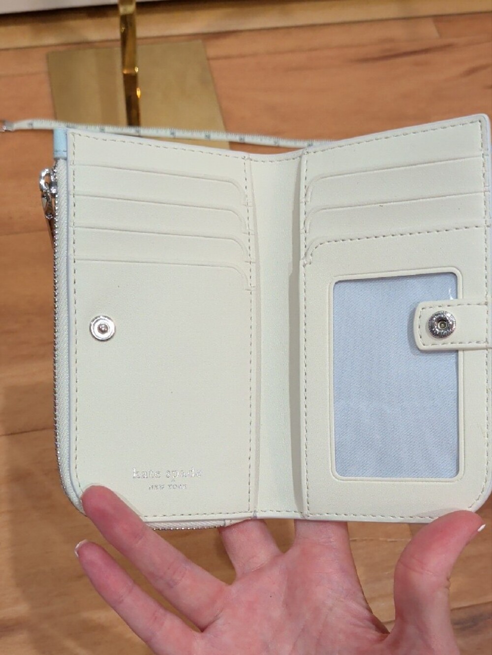 kate spade Pastel Floral Snap Wallet With Zip Devin Hidden Garden Small Slim - Picture 9 of 16